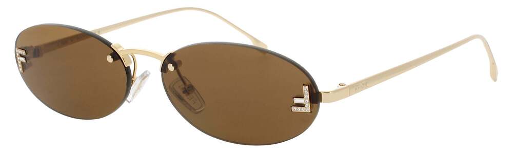 NEW FENDI FE4075US 30J SHINY ENDURA GOLD Sunglasses Authentic